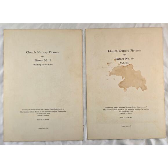 Southern Baptist Church Nursery Pictures Series 1950s 9"‎ x 12" Lot of 7 Lithos - Picture 5 of 9